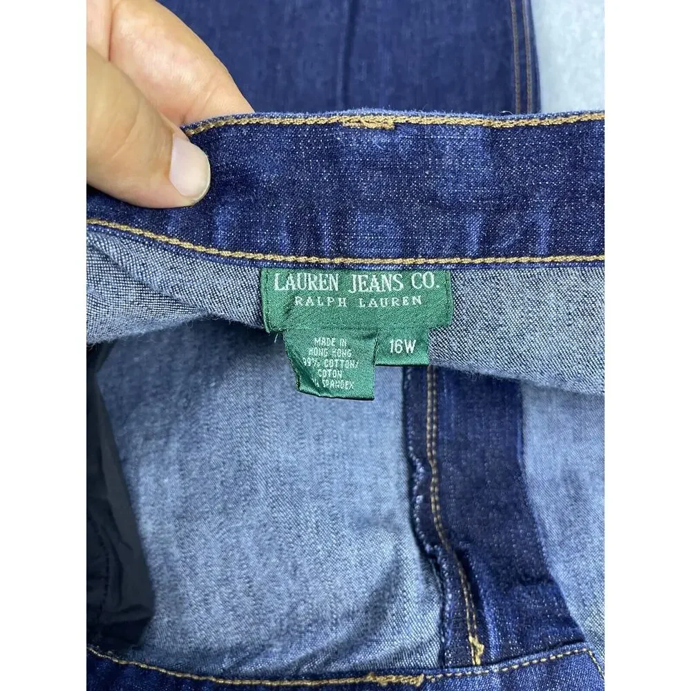 Lauren Ralph Lauren Jeans Womens 16 Measures 37x29 Blue‎ Classic Straight
